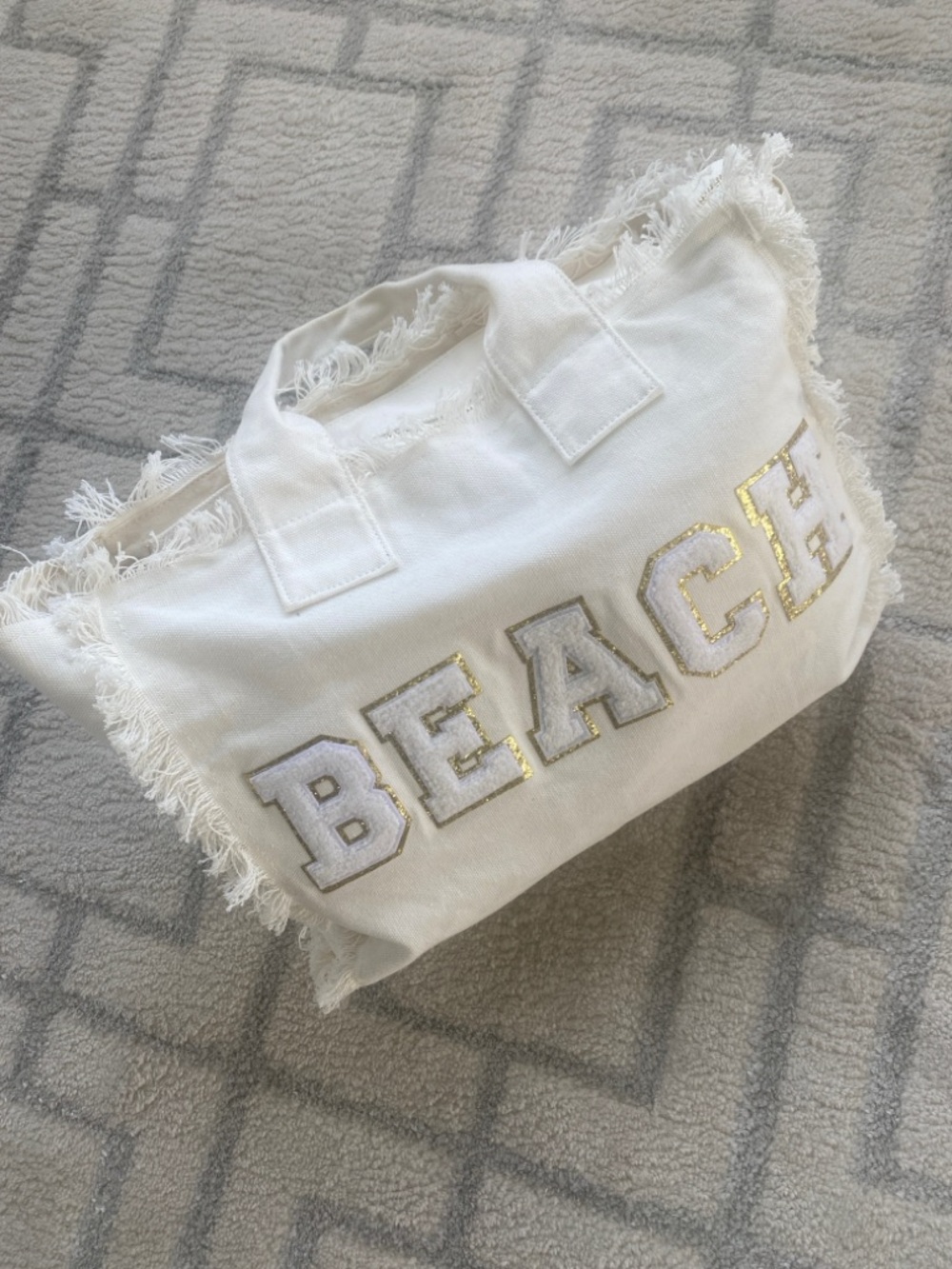 Kenz Kustomz Canvas Beach Fringe zip top Tote